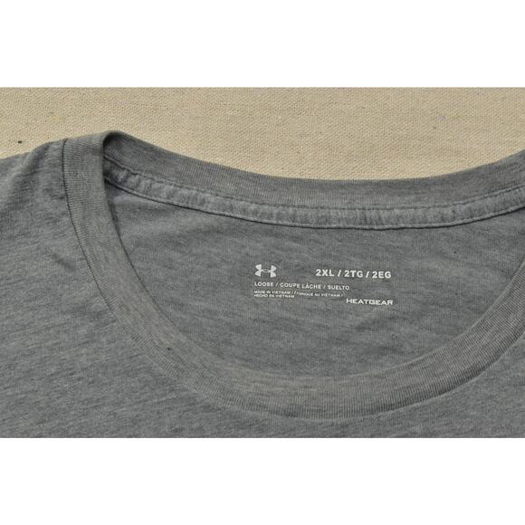 Under Armour Men's Gray Loose Fit HeatGear T-Shirt Size 2XL Heatgear - Picture 6 of 8